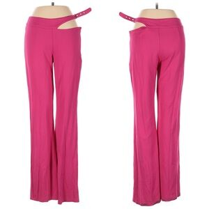 GENERATION KISS Cut Out Straight Leg Pants Trousers Mid Rise Pink Fuchsia Size M